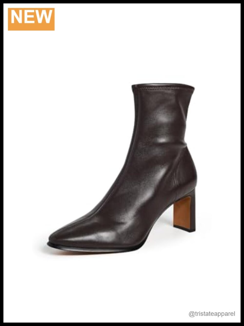 Vince Brock Leather Ankle Booties Block Heel Zip
